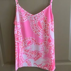 Pink Lilly Pulitzer tank top silk small